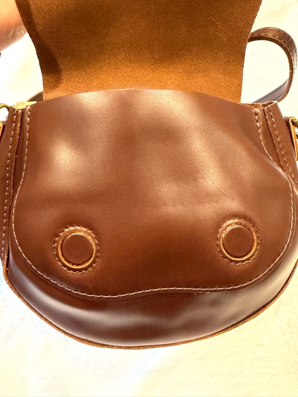Portland Leather Brown Monaco Small Crossbody Bag - Picture 4 of 6